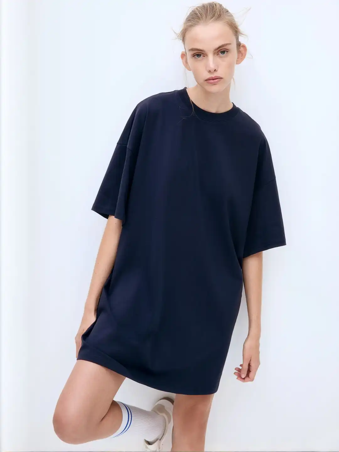 jersey tulip dress Short Jersey Sheath Dress with Chiffon Tulip Overlay Bodice and Beaded Illusion Cuff Sleeves main image 1
