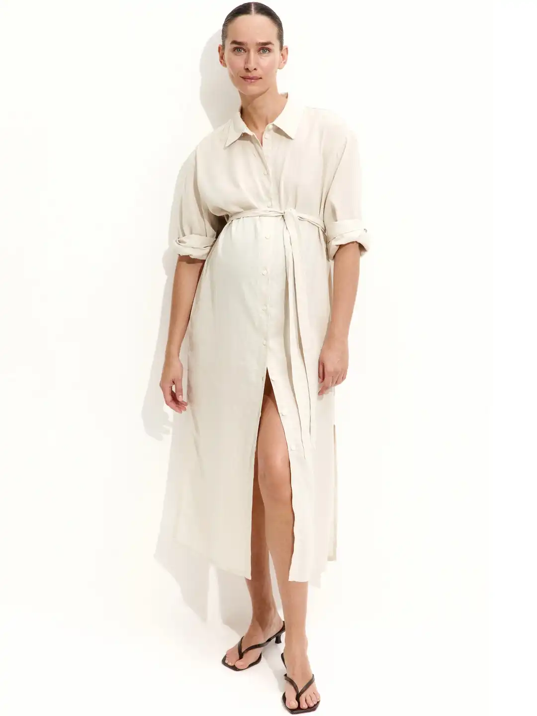 Buy H&M MAMA Linen-Blend Shirt Dress - Dresses for Women 34019660 | Myntra Buy H&M MAMA Linen-Blend Shirt Dress - Dresses for Women 34019660 | Myntra