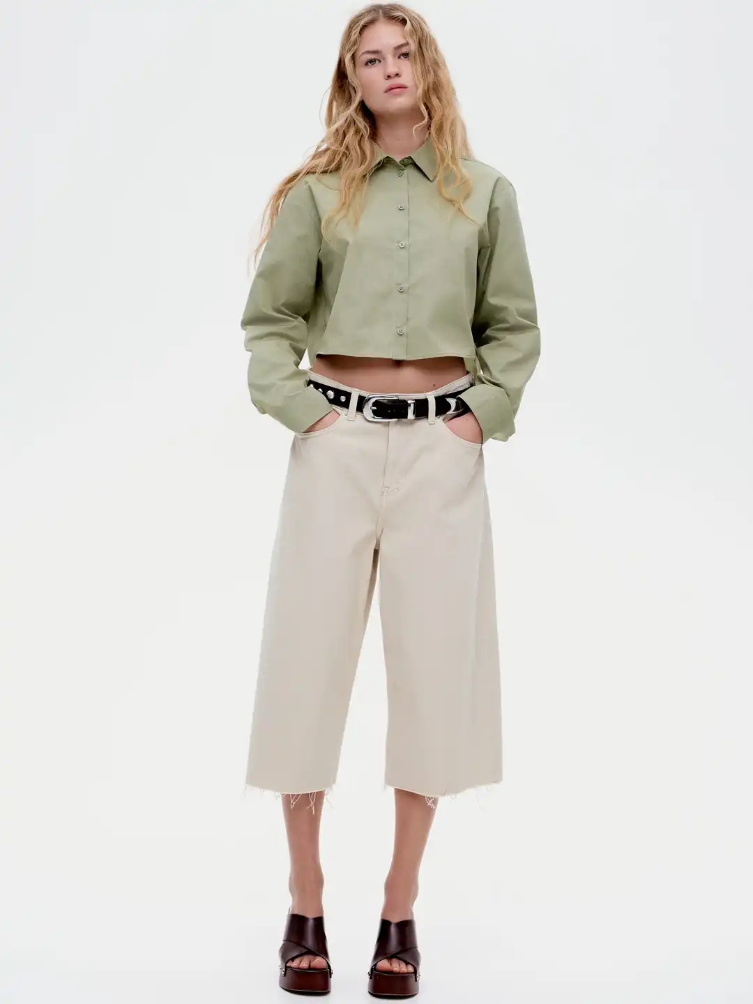 Buy H&M Cropped Tie-Detail Shirt - Shirts for Women 32579230 | Myntra
