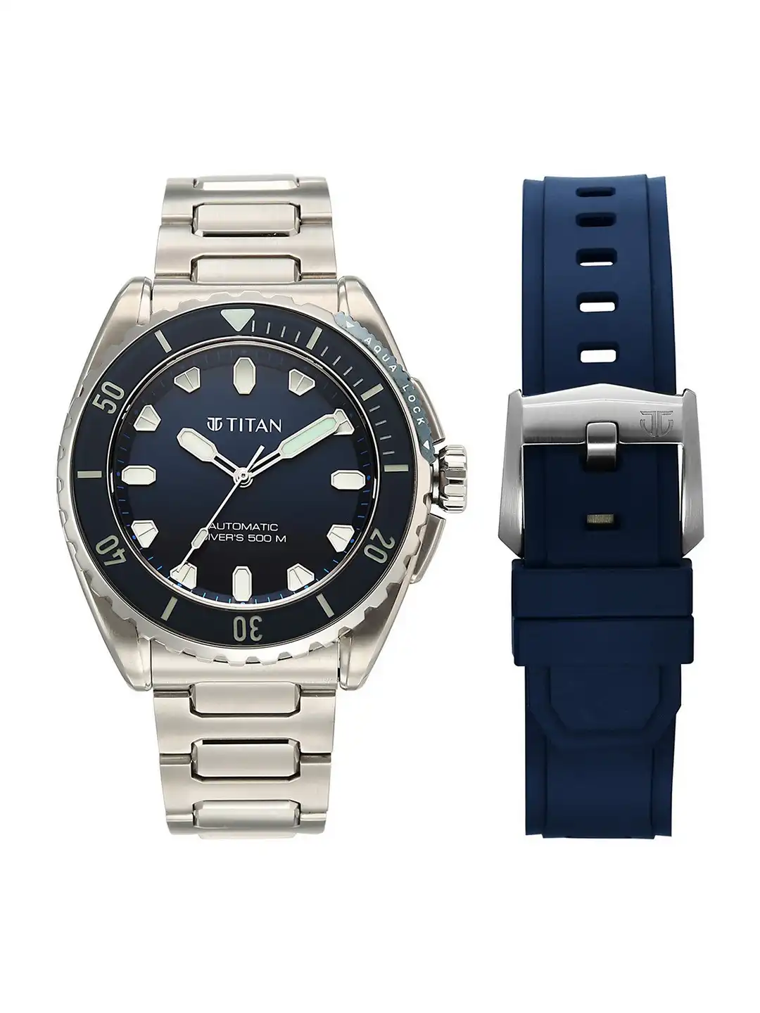 Buy Titan Men Zero Hour Diver's 500m Automatic Analog with Blue