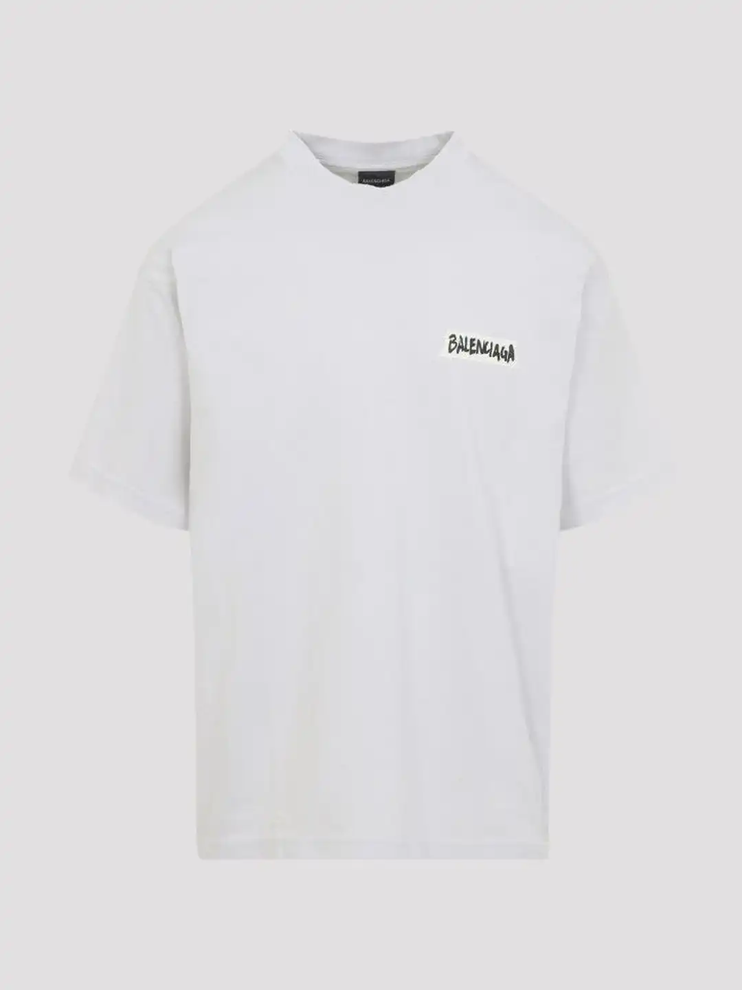 BALENCIAGA ホワイト Tシャツ　刺繍　Mサイズ Buy White Crewneck Tape Logo T-Shirt - Tshirts for Men 41402819