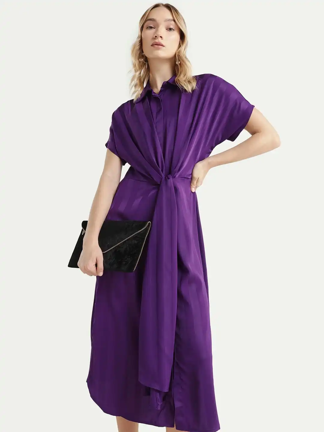 myntra purple dress Buy RAREISM Women Purple Regular Fit Regular Sleeve Spread Collar Dress -  Dresses for Women 24448760