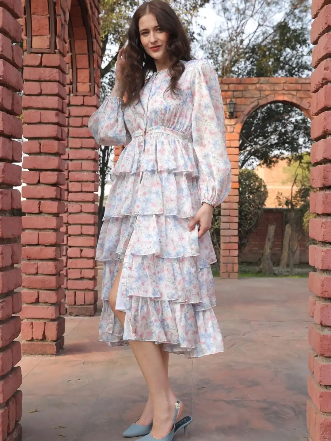 Fashion Floral Dress Ladies Buy Sky Blue Dresses Frocks For Girls By FASHION DREAM Online