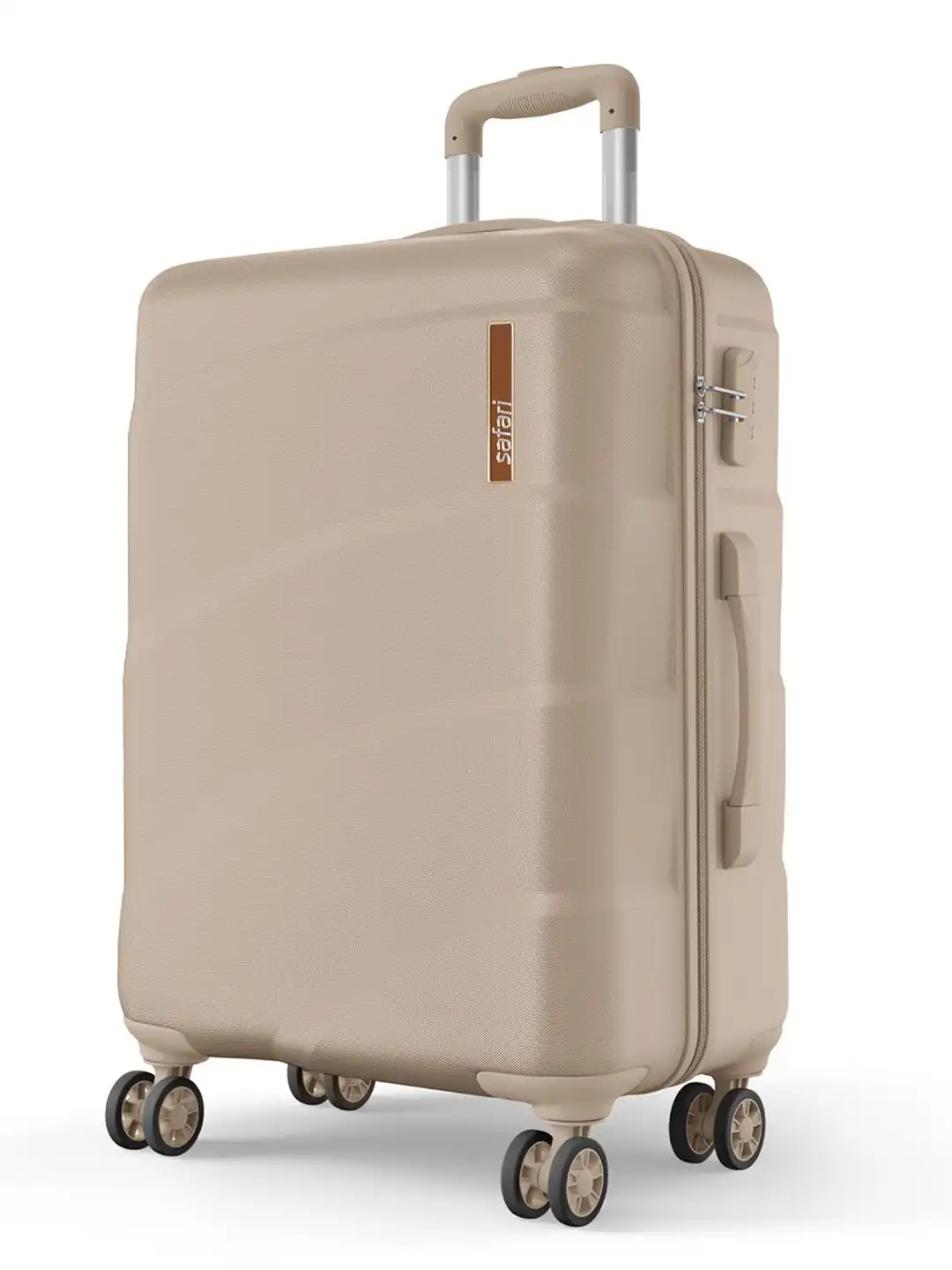 Buy Safari Zuno Champagne Hard Sided 8 Wheel Large Trolley Bag