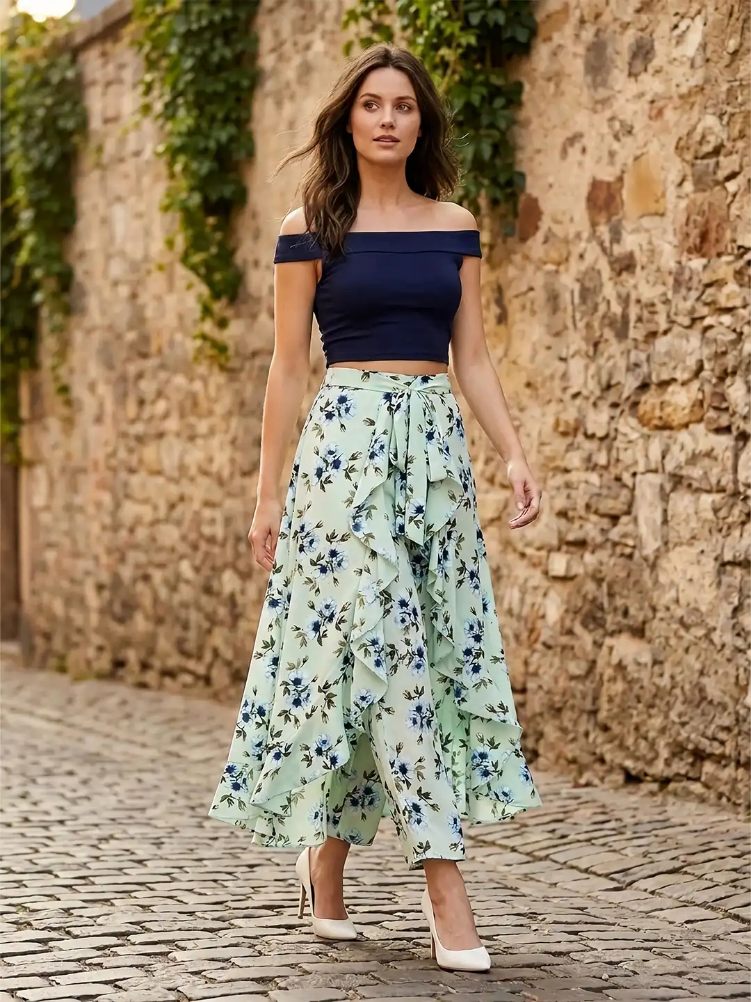 Buy Berrylush Layered Drama Pant & Maxi Skirt - Skirts for Women