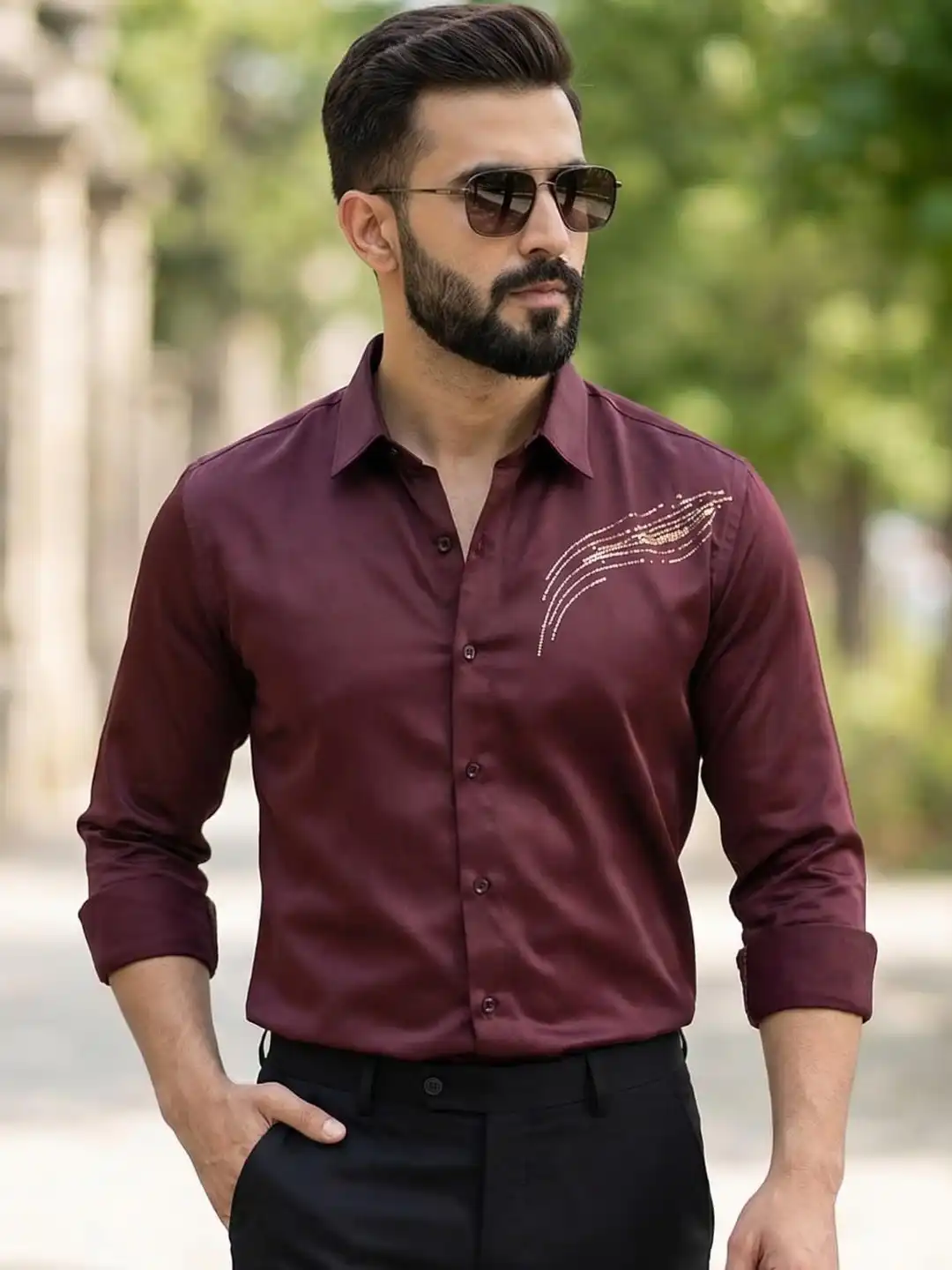 Charcoal oxford shirt — mockup photo