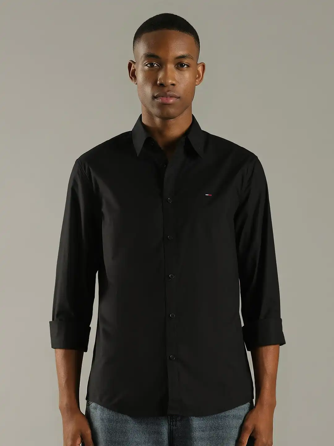 black tommy hilfiger dress shirt Tommy Hilfiger Jeans Men Shirt