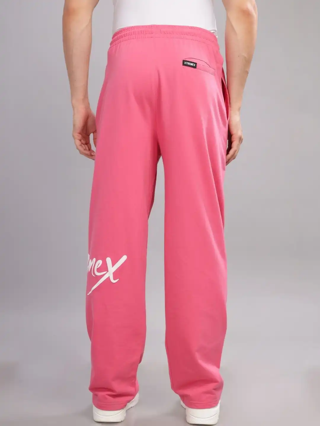 Buy XTREMEX Men Pure Cotton Signature Pink Straight Fit Printed