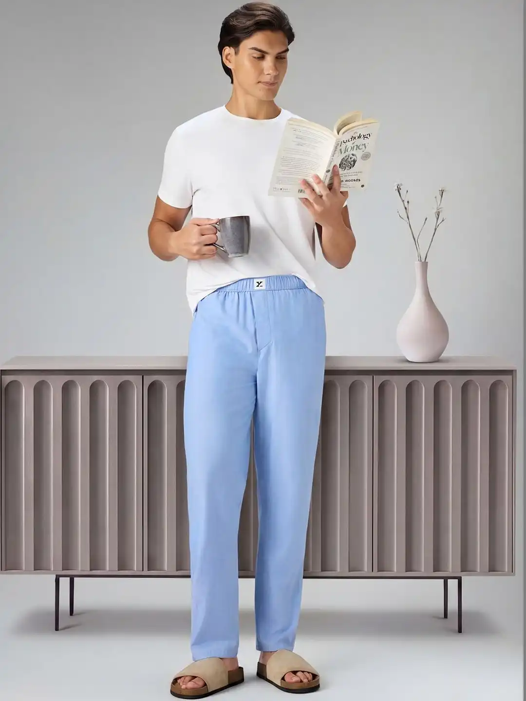 Buy XYXX Men Solid Cotton Ultra-Breathable Chambray Pyjamas
