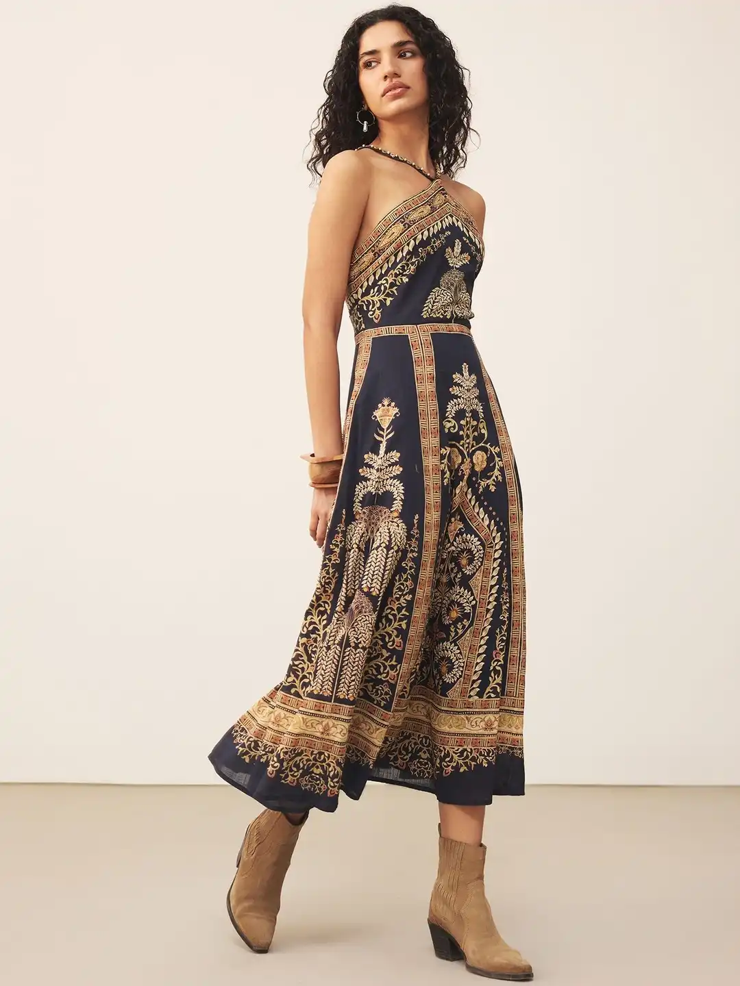 ritu kumar halter neck dress Buy Ritu Kumar Ethnic Motifs Print Halter Neck A-Line Midi Dress - Dresses for Women 41533982