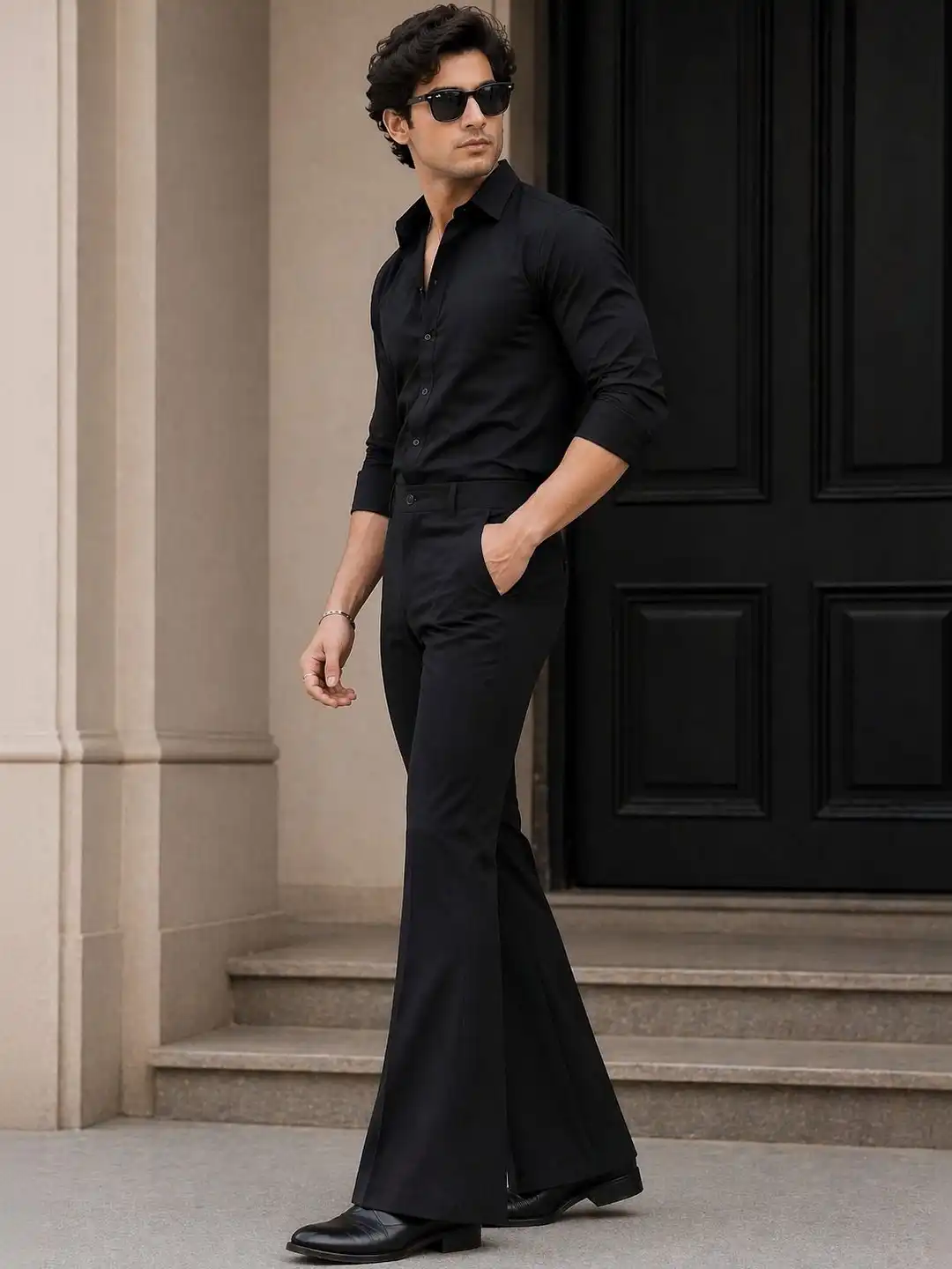 Mens Black Bootcut Dress Pants Black Bootcut Pant