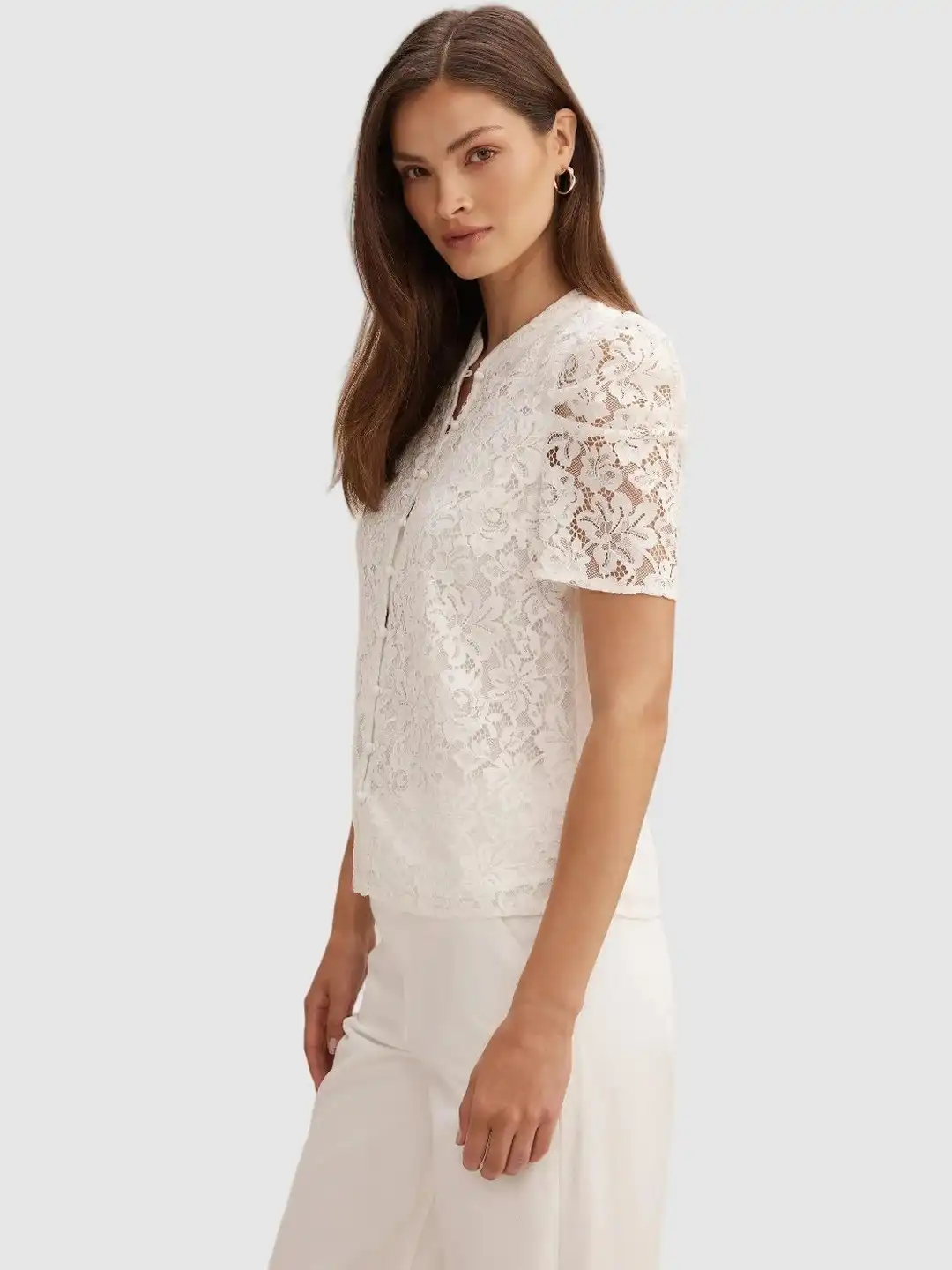 Buy Forever New Lina Short Sleeve Lace Blouse - Tops for Women