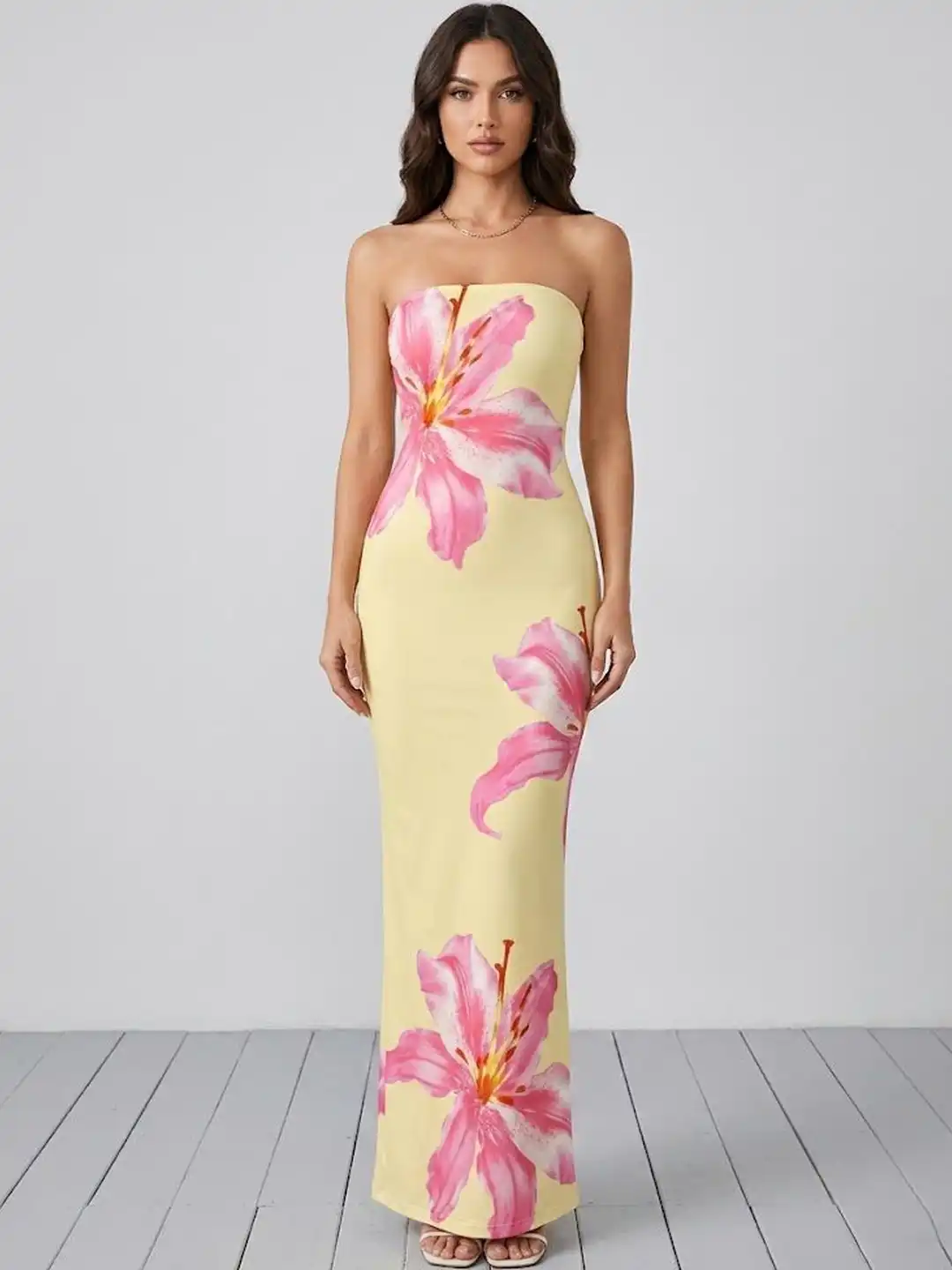 Buy Suo Floral Printed Off-Shoulder Bodycon Maxi Dress - Dresses for Women 41672193