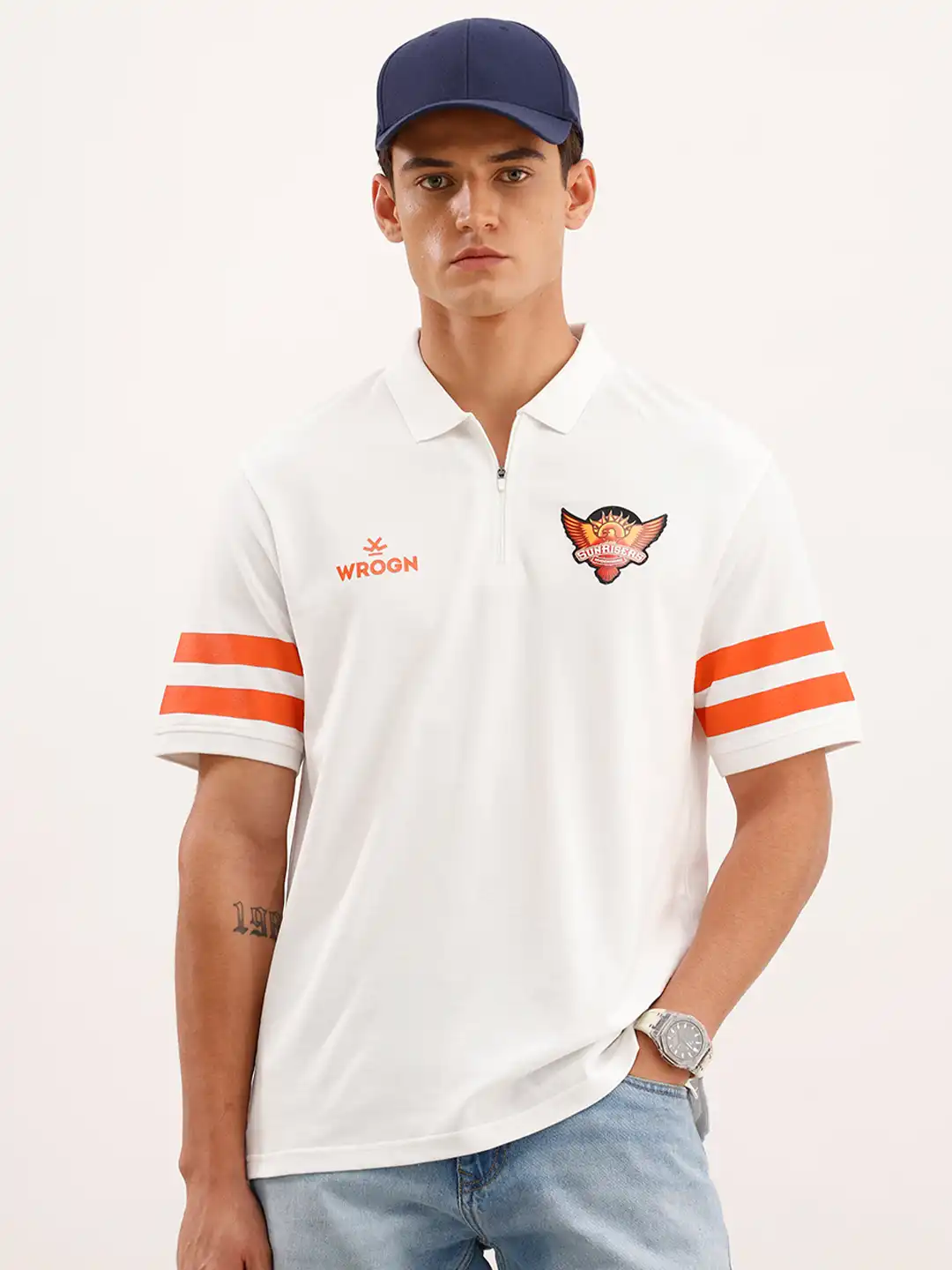 トップス PROFESSIONAL T-SHIRT (WHITE x ORANGE) L Buy WROGN X Srh Travel Printed Polo White Cotton Tshirts - Tshirts