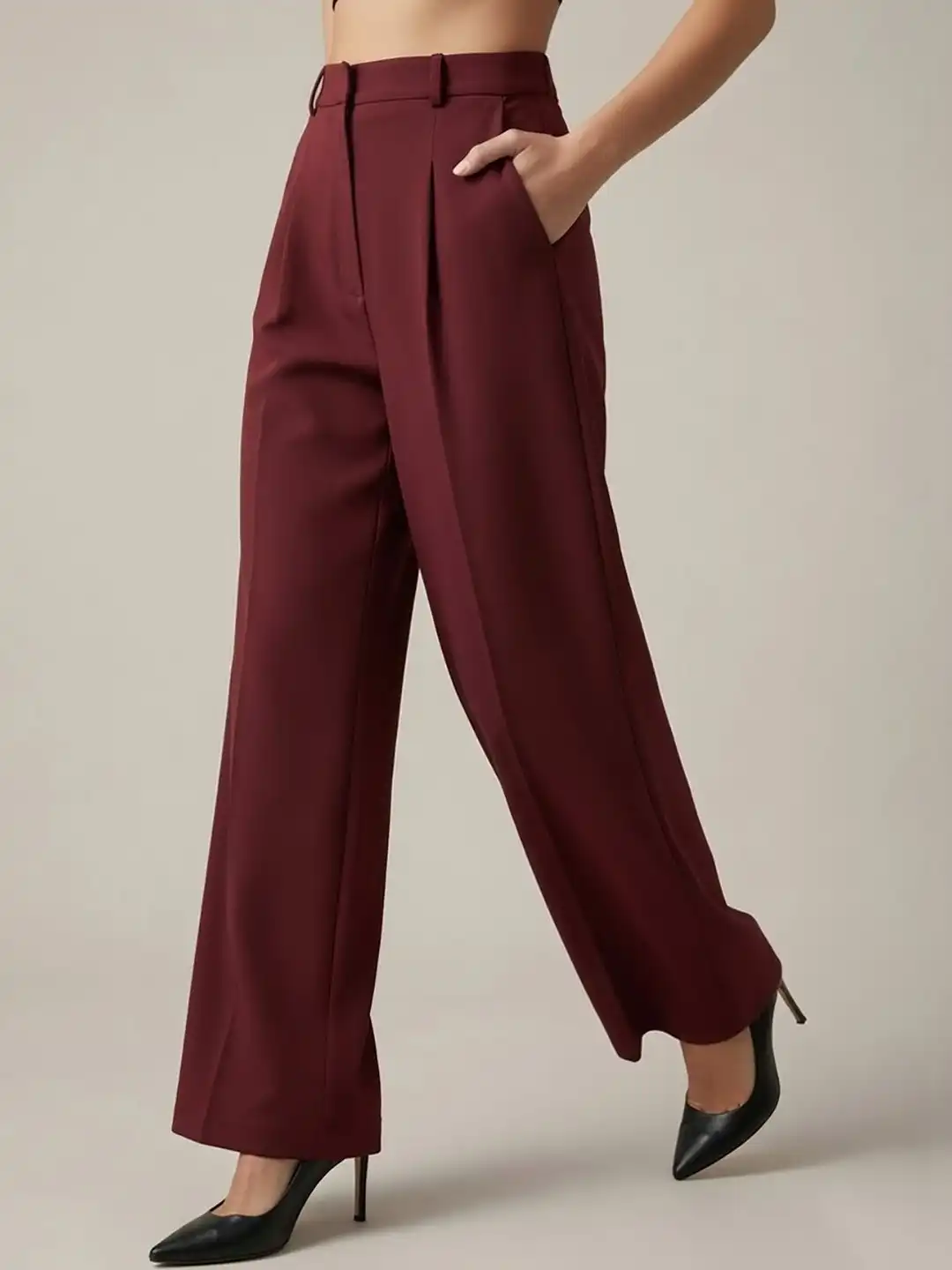 Buy LERIYA FASHION Women Smart Easy Wash Zip Trousers - Trousers