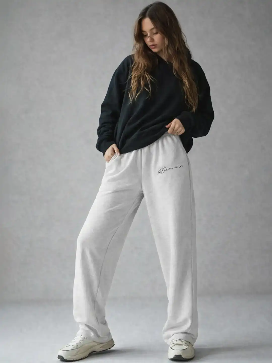 Buy XTREMEX Women Pure Cotton Everyday Melange Loose Fit Solid