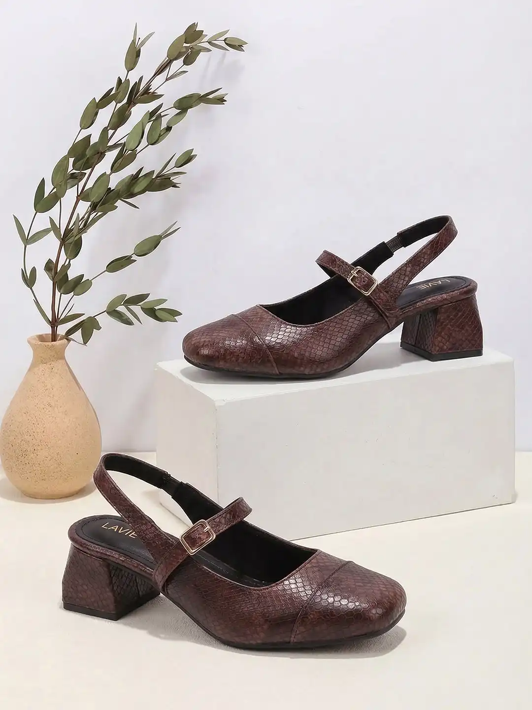 Buy LAVIE Women Twiggy Sousatazka Brown Block Heels - Heels for