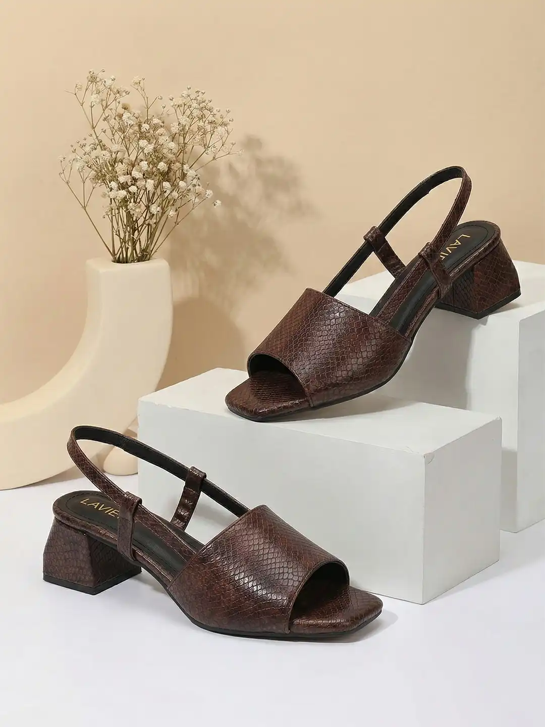 Buy LAVIE Women Twiggy Sousatazka Brown Block Heels - Heels for