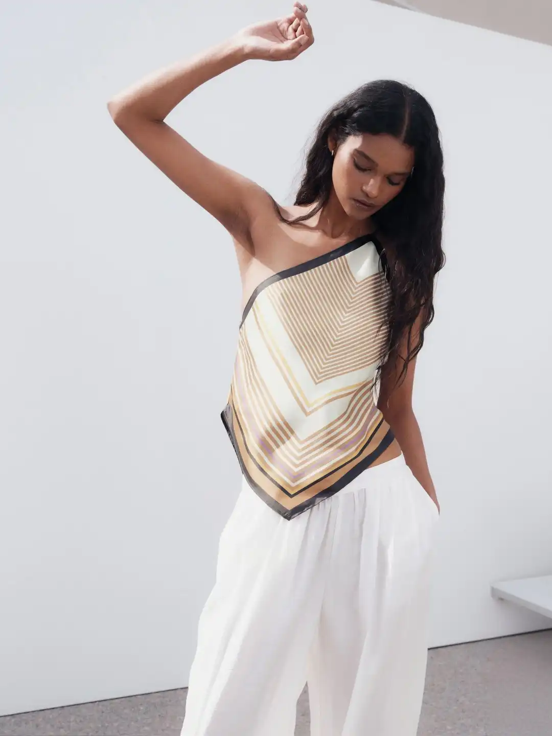 andmary Nana ribbon oneshoulder tops andmary Nana ribbon