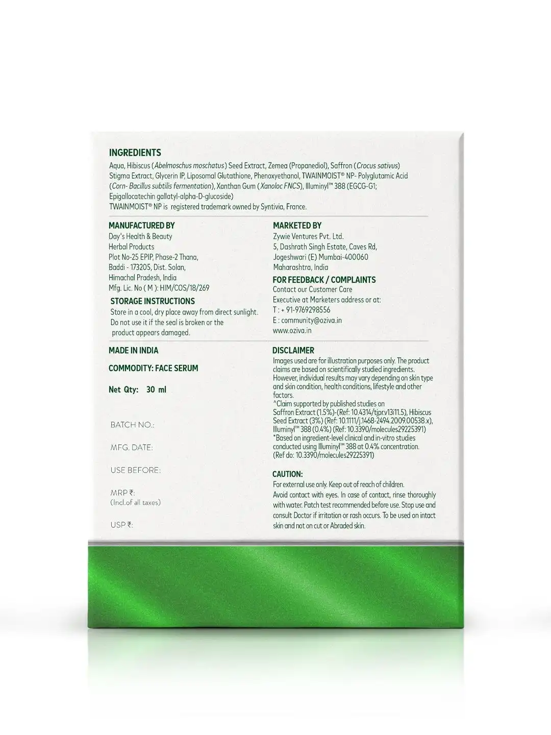 liposomal glutathione rash OZiva Gluta Brightening Serum Page 1 - Reviews natural beauty capsules Flavor:20 Packets of Watermelon