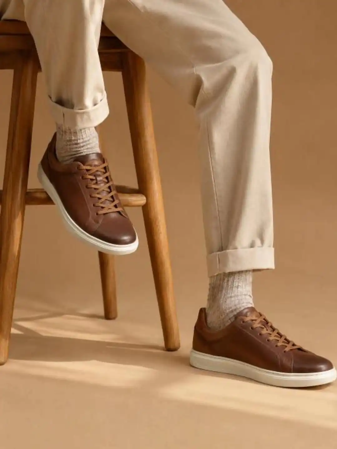 brown dress sneakers men Buy The Hide Leather Mid-Top - Casual Shoes for 35111673 White Color:blue/white Heels with Black Tip Women's Black Linen Look