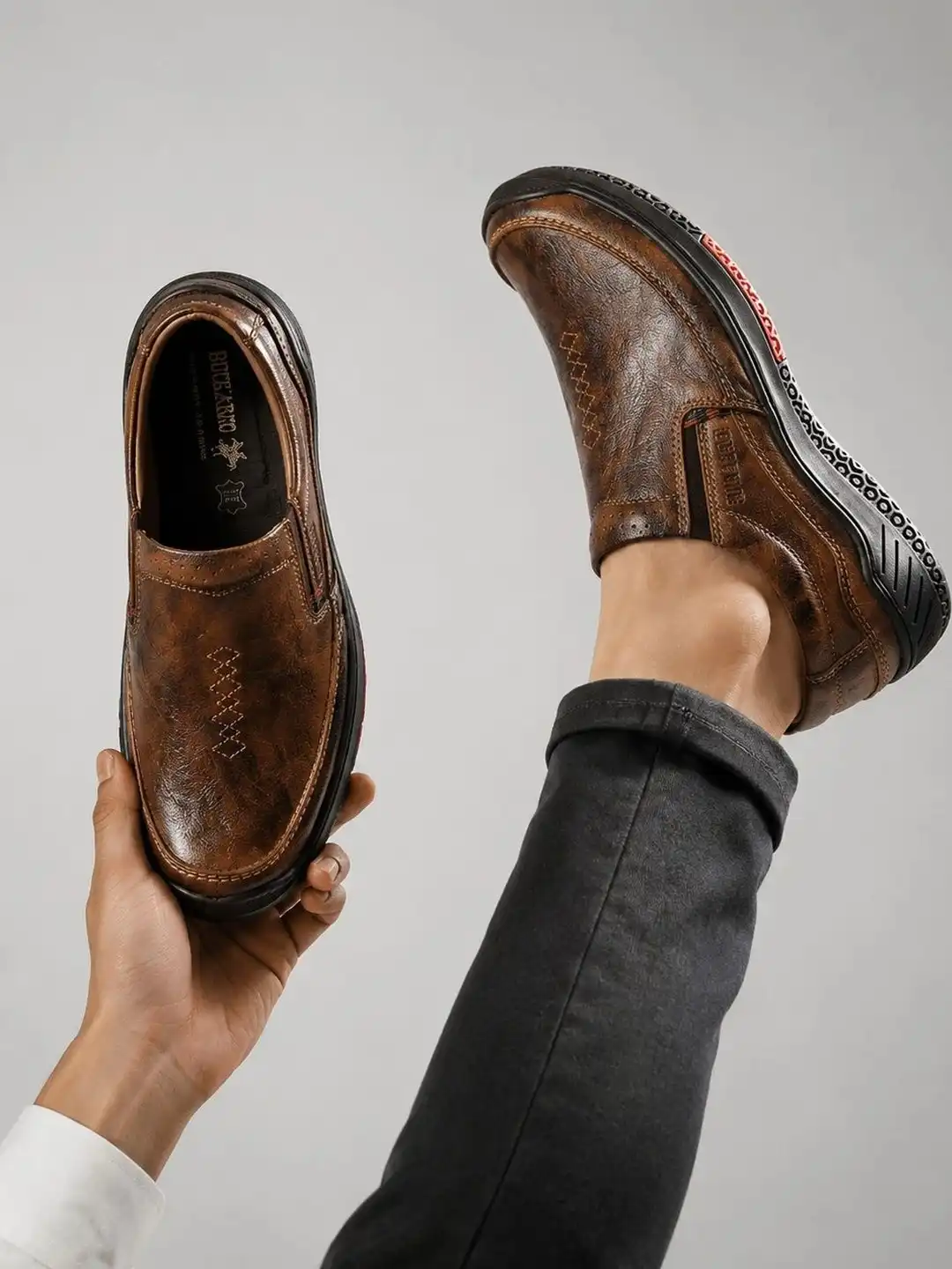 casual mens brown dress shoes Buy Buckaroo Men Solid Leather Slip-On - Casual Shoes for Men 17361524 Size:XS (30-32) Modest Prom Dresses Blue And Black Or