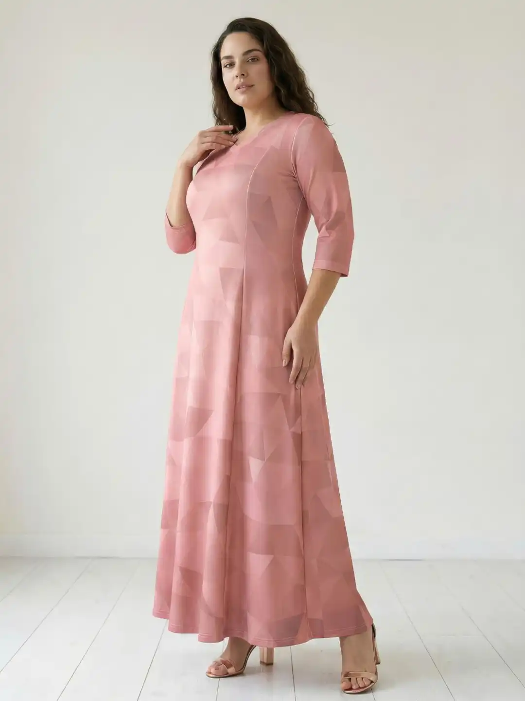 amydus maxi dresses Plus Size Teal Mustard Ornate Printed Long Dress Online in India