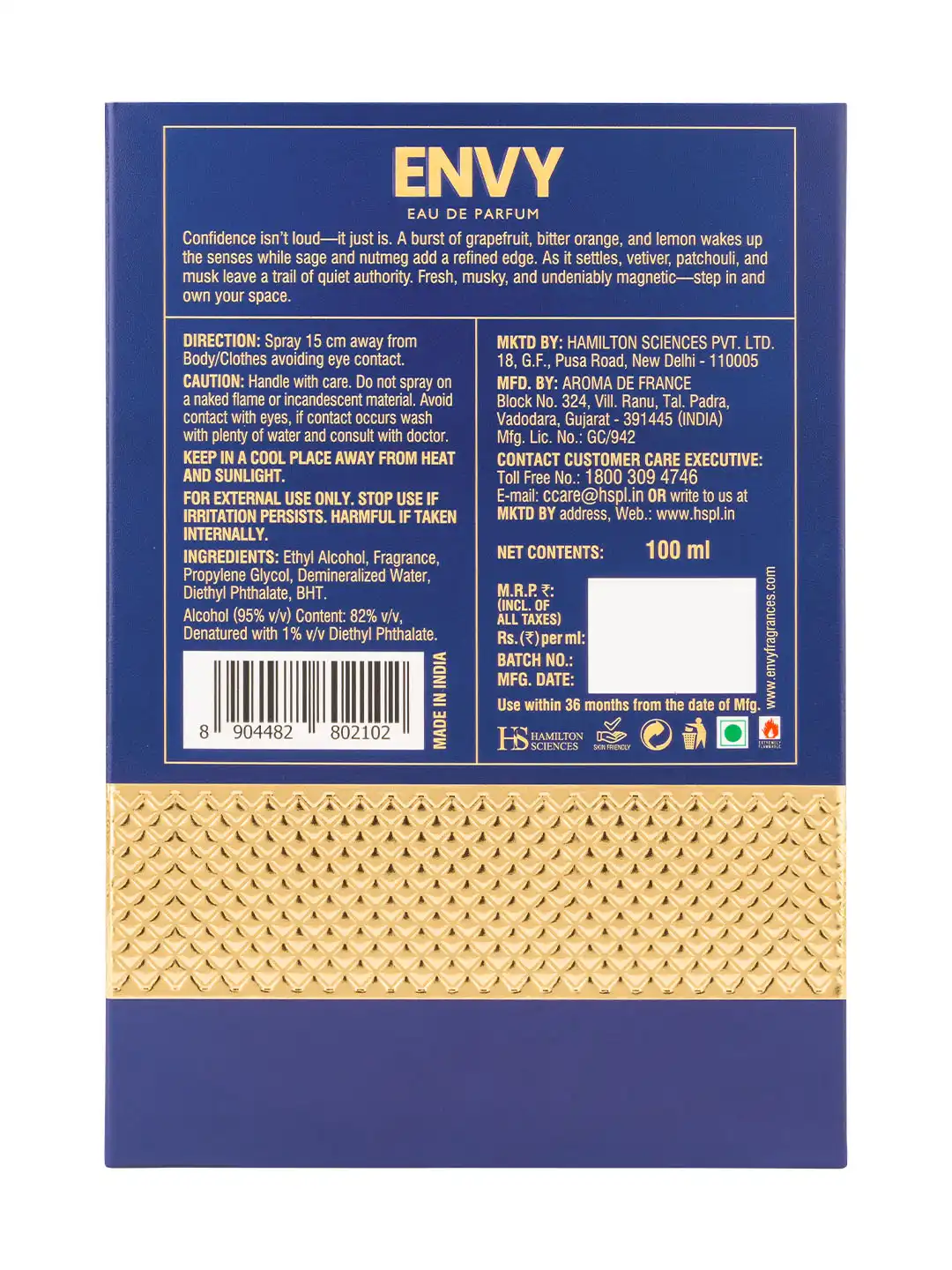 Buy Envy Men Eminence Eau de Parfum - 100ml - Perfume for Men