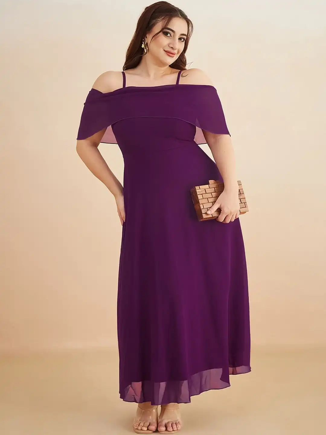 Buy Miss Chase A+ Plus Size Women Bardot Style Spaghetti Strap Off