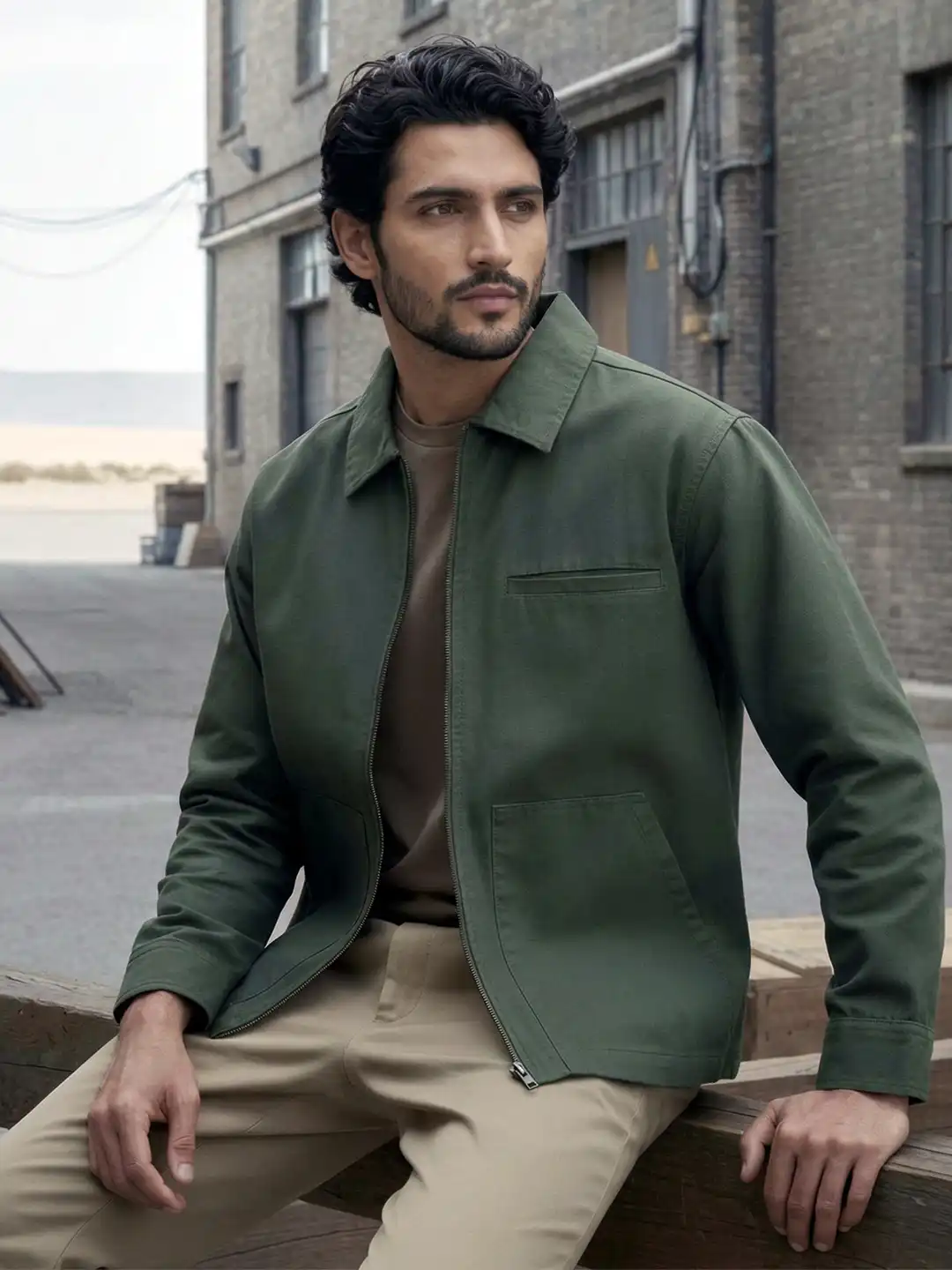 Buy XYXX Men Zip Up Solid Canvas Cotton Boxy Fit Jacket - Jackets