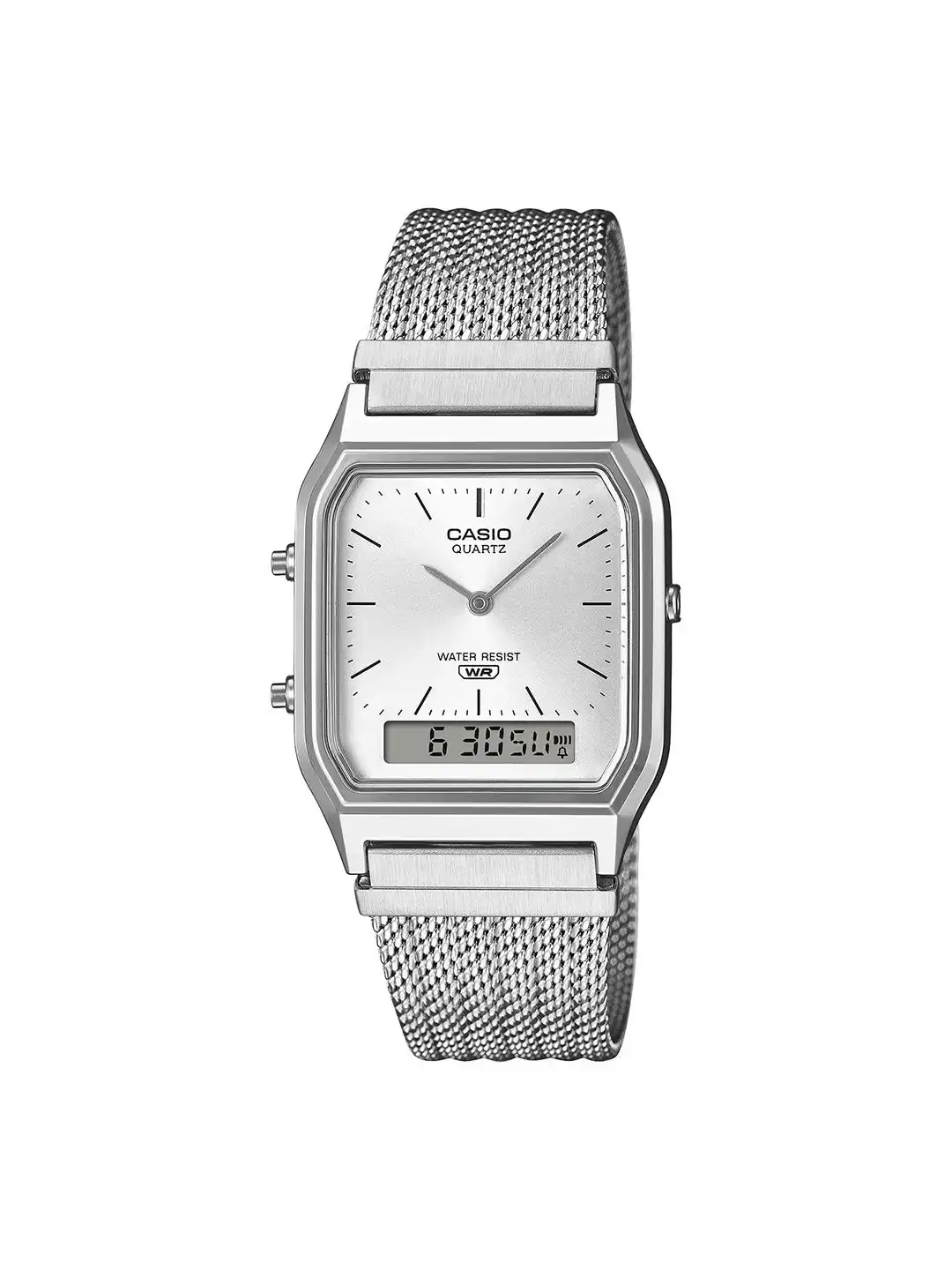 Buy CASIO Unisex Dial & Stainless Steel Wrap Around Straps
