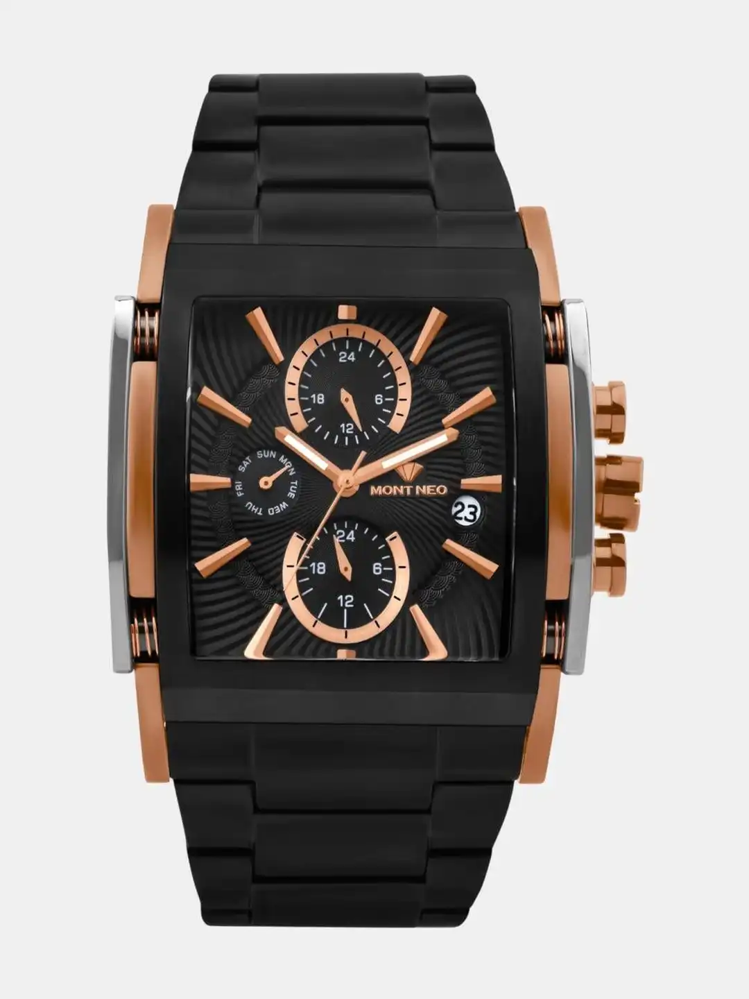 **「MU」** Buy MONT NEO Men Dial & Stainless Steel Bracelet Style Straps