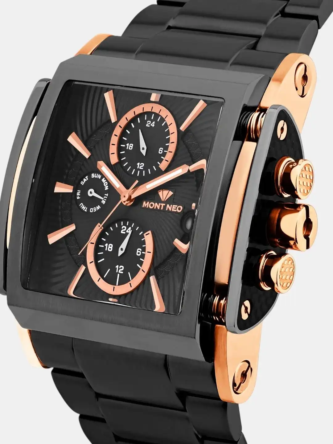 Buy MONT NEO Men Dial & Stainless Steel Bracelet Style Straps