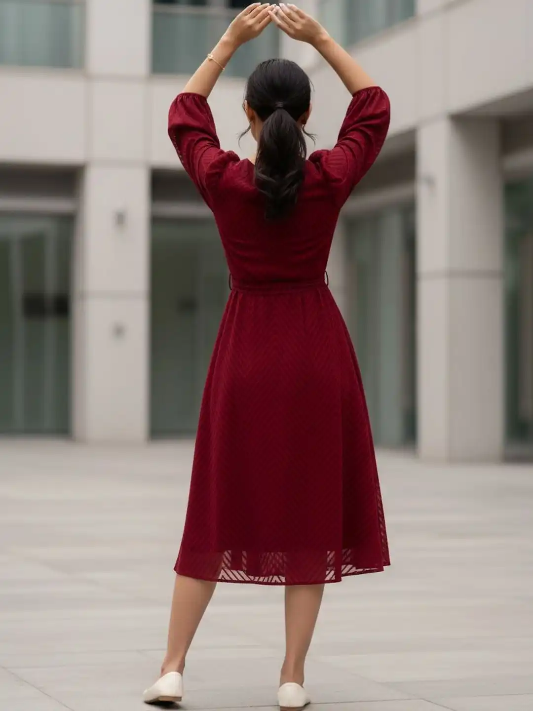 Buy BLUE PIEGEON Crepe Fit & Flare Dress - Dresses for Women