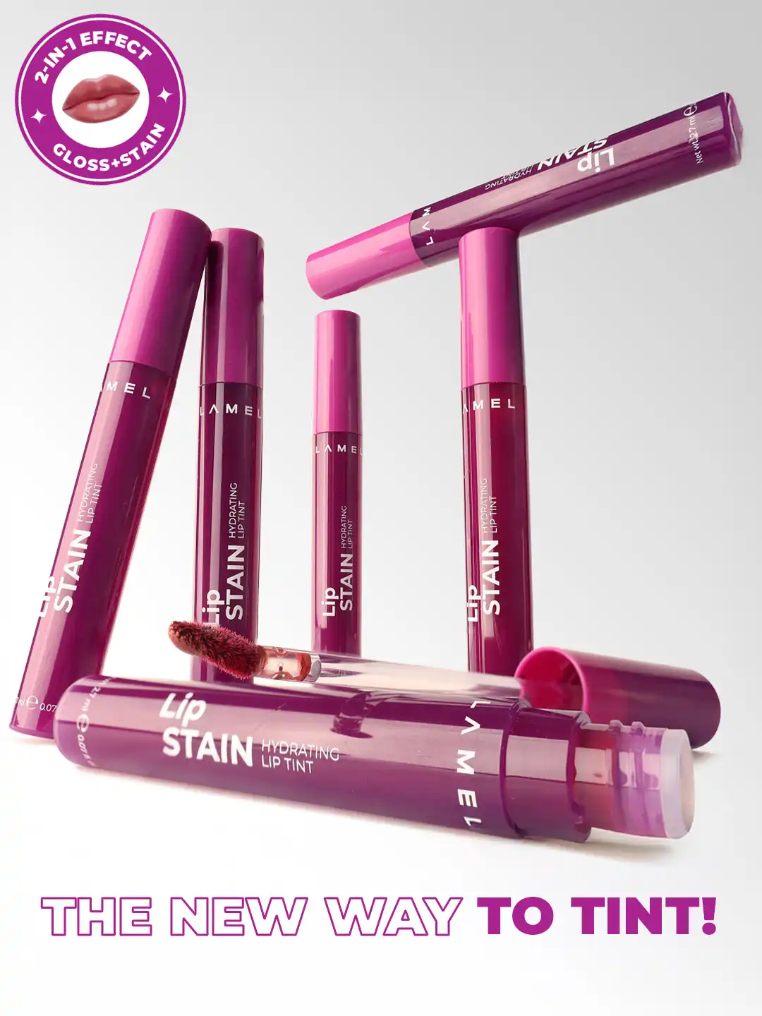 Buy LAMEL Hydrating Lip Stain Tint 2.7 ml - Passion 02 - Lipstick