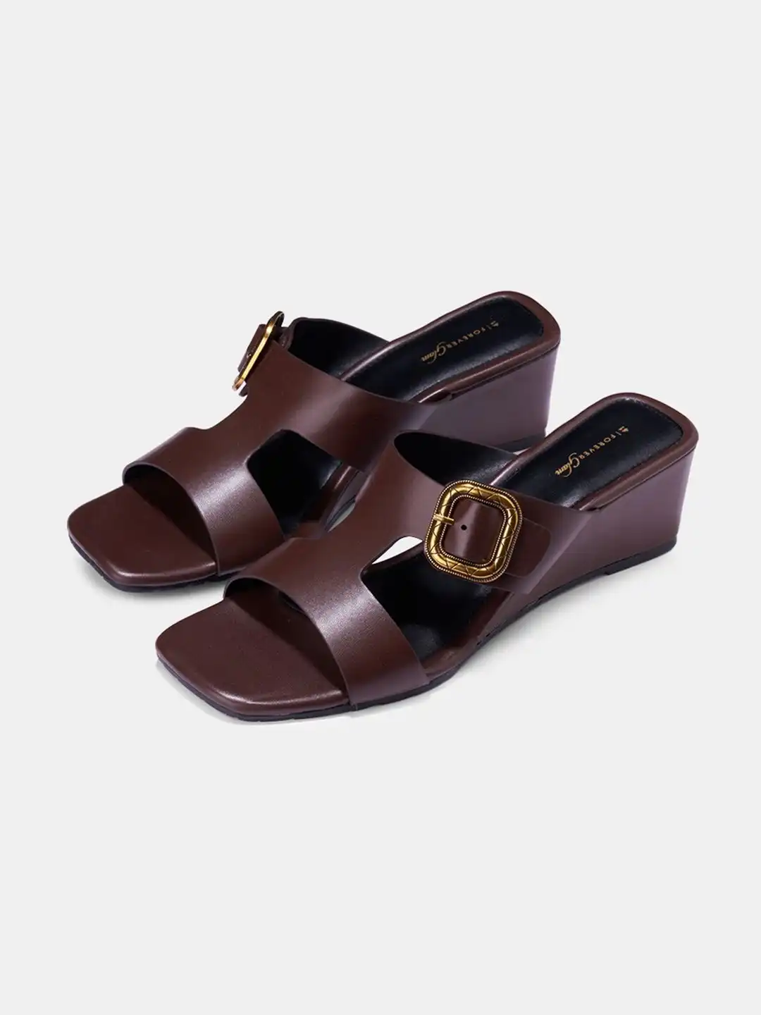 Buy Forever Glam by Pantaloons PU Wedge Sandals with Buckles