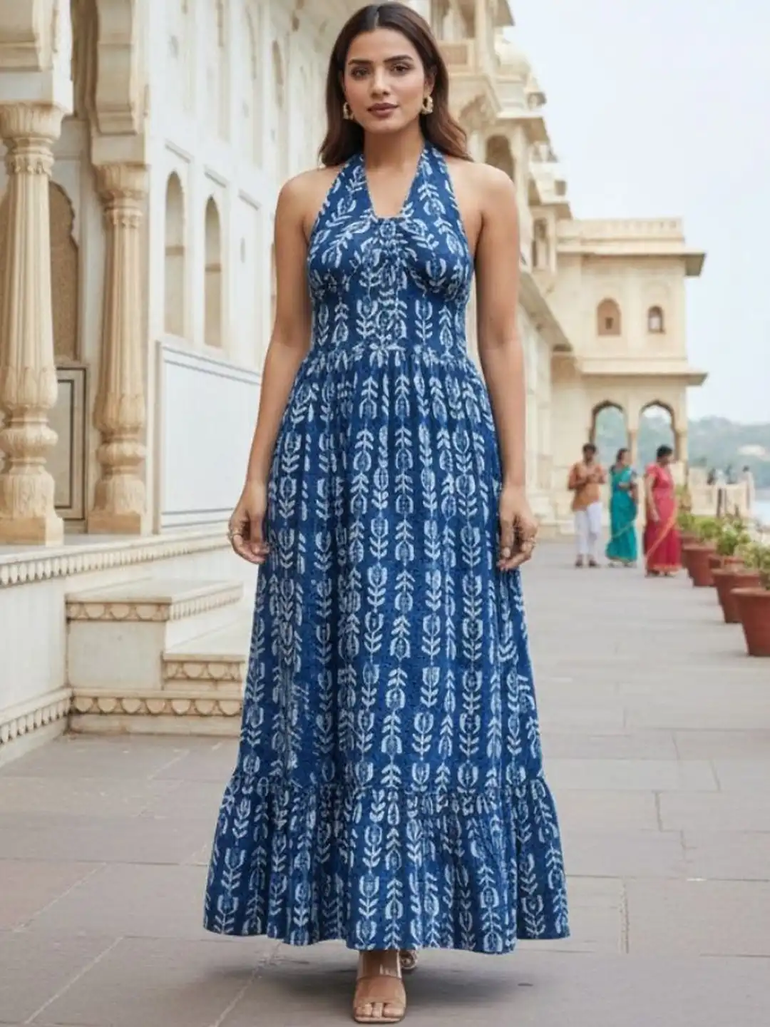 halter neck ethnic dress Buy GENZILOOKS Motifs Print A-Line Maxi - Dresses for Women 39775961 styleattribute-festival outfits