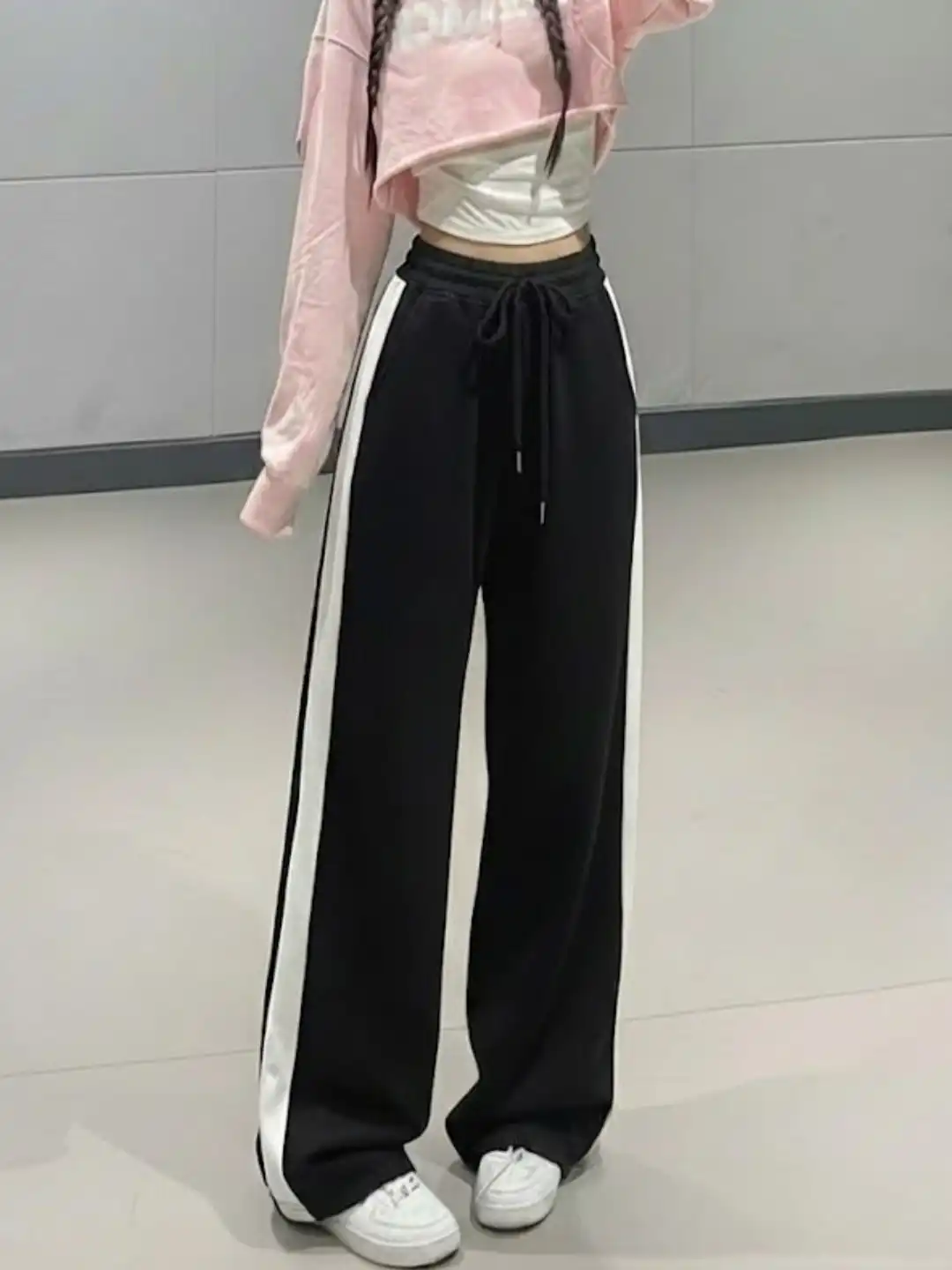 Buy dockstreet Women Wide Leg Colourblocked Training Track Pants