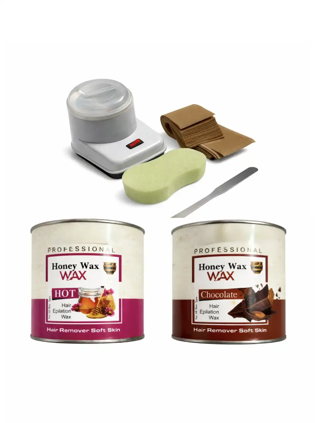 Buy enica Set Of 2 Honey Wax Wax With Wax Heater, Knife, & Strips