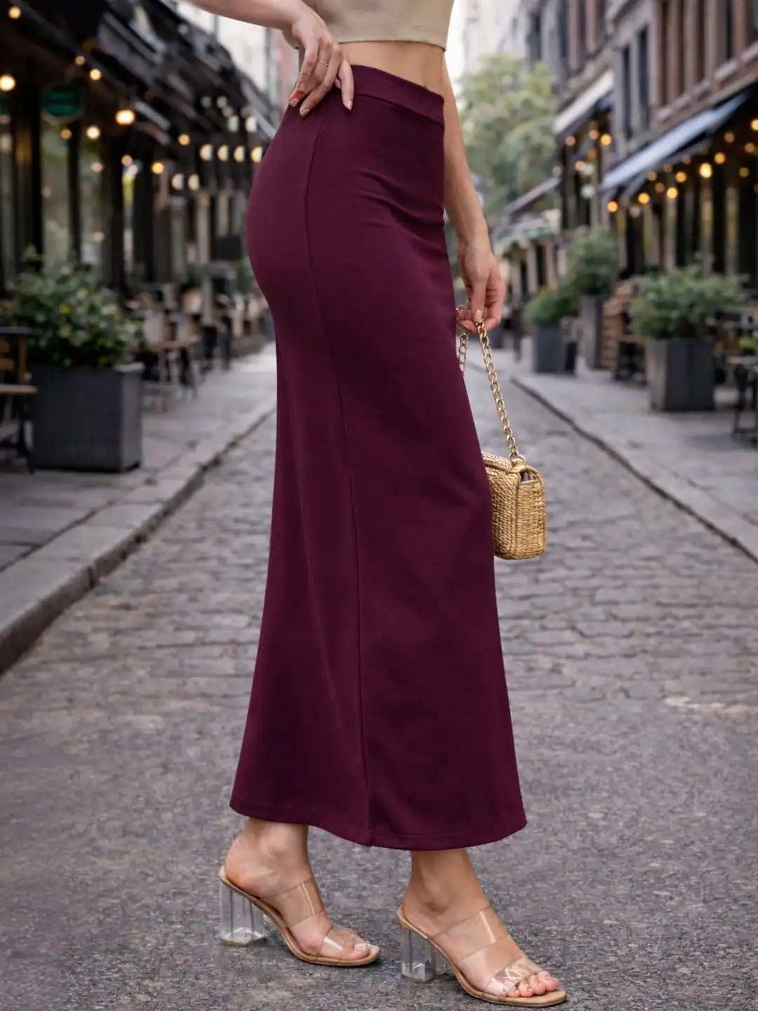 Buy KASHIANXSTYLE Women Back Slit Maxi Pencil Skirt - Skirts for