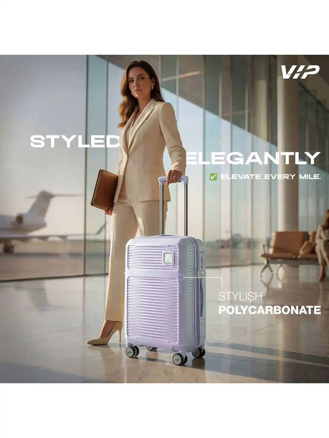 Buy VIP Vero Purple Medium Hard Luggage 65cm Check-in Trolley Bag