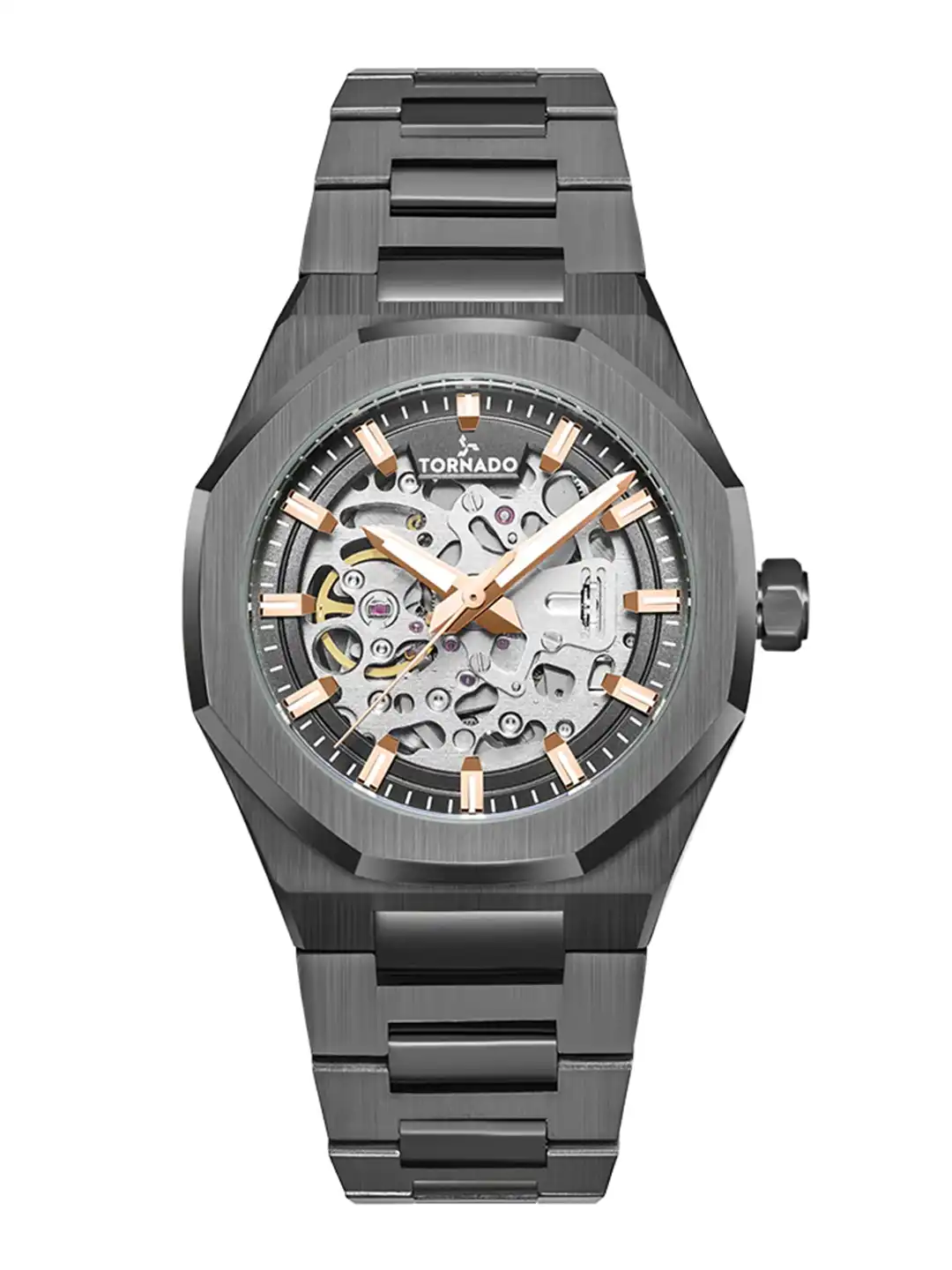 Buy TORNADO Men Skeleton Dial & Stainless Steel Bracelet Style