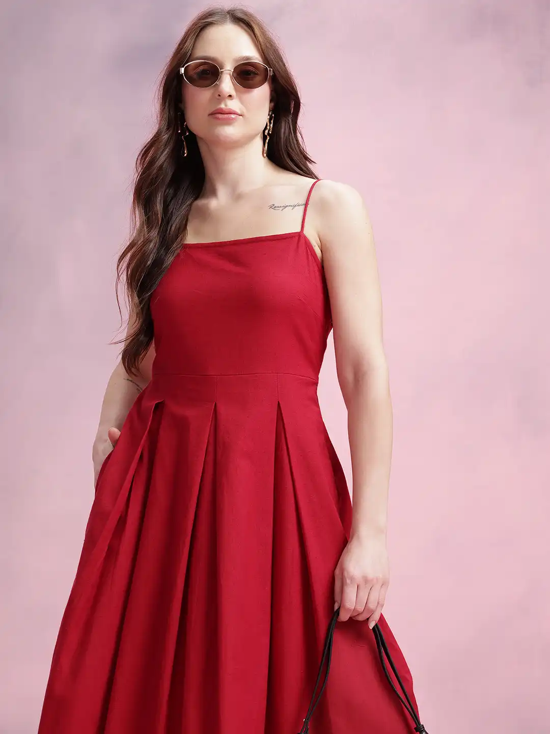 Buy DressBerry Box Pleated Fit & Flare Maxi Dress - Dresses for Women  32701790 | Myntra