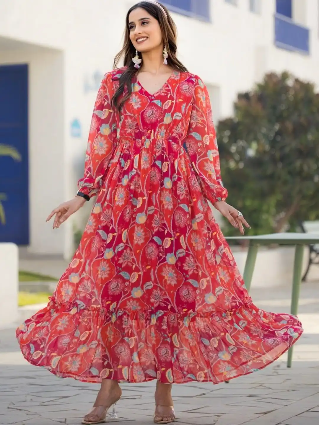 masakali dress for ladies Buy Floral Print Georgette Maxi - Dresses Women 40339305 category: Women's Dresses