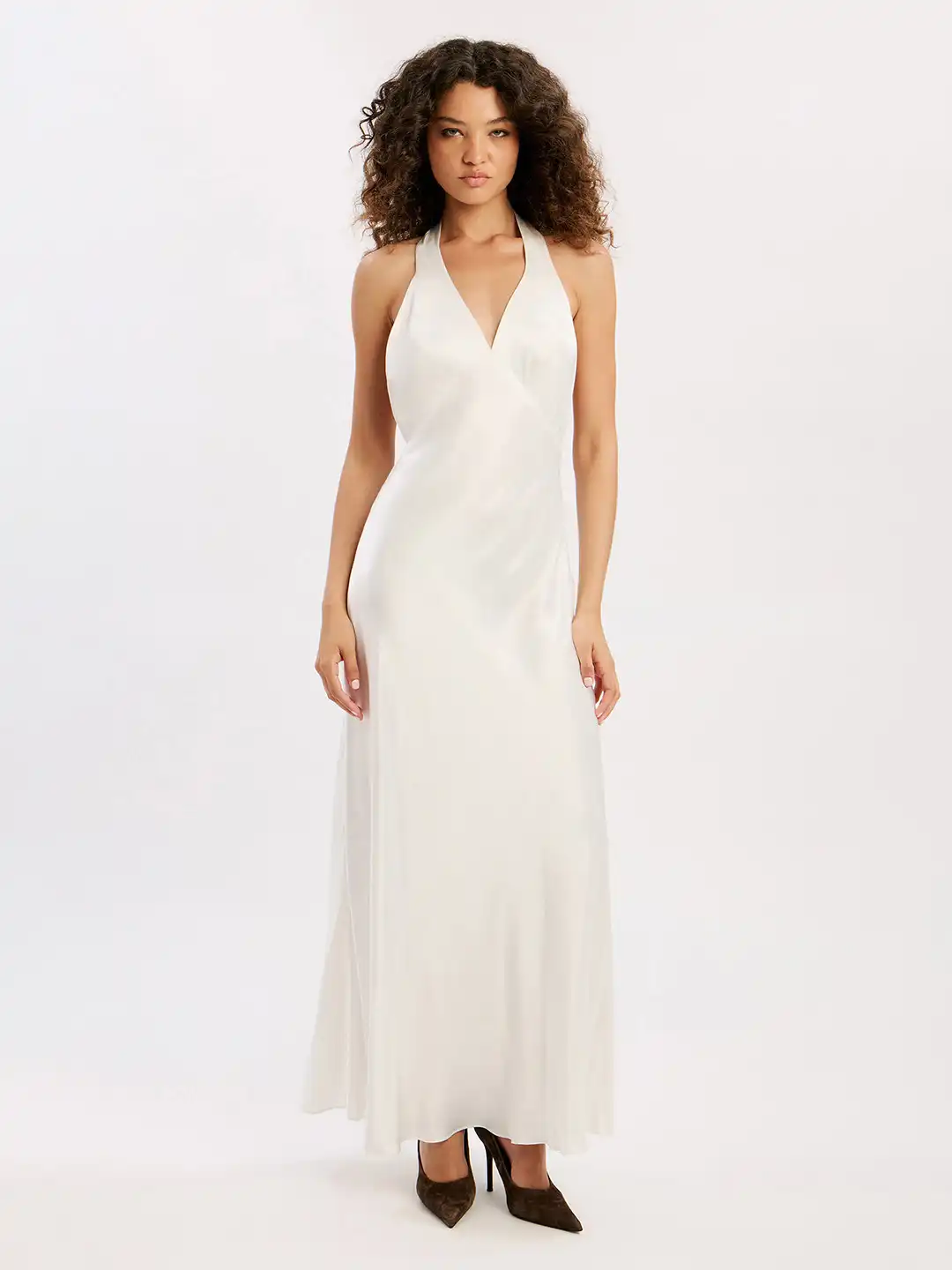 90s dress with scarf Vintage Lilac Cowl Tiered Slip – Call Me The Breeze Color:Ivory Lace+Nude Lining As Picture ModelK_Prom CD A1347 - Short 30 by 67