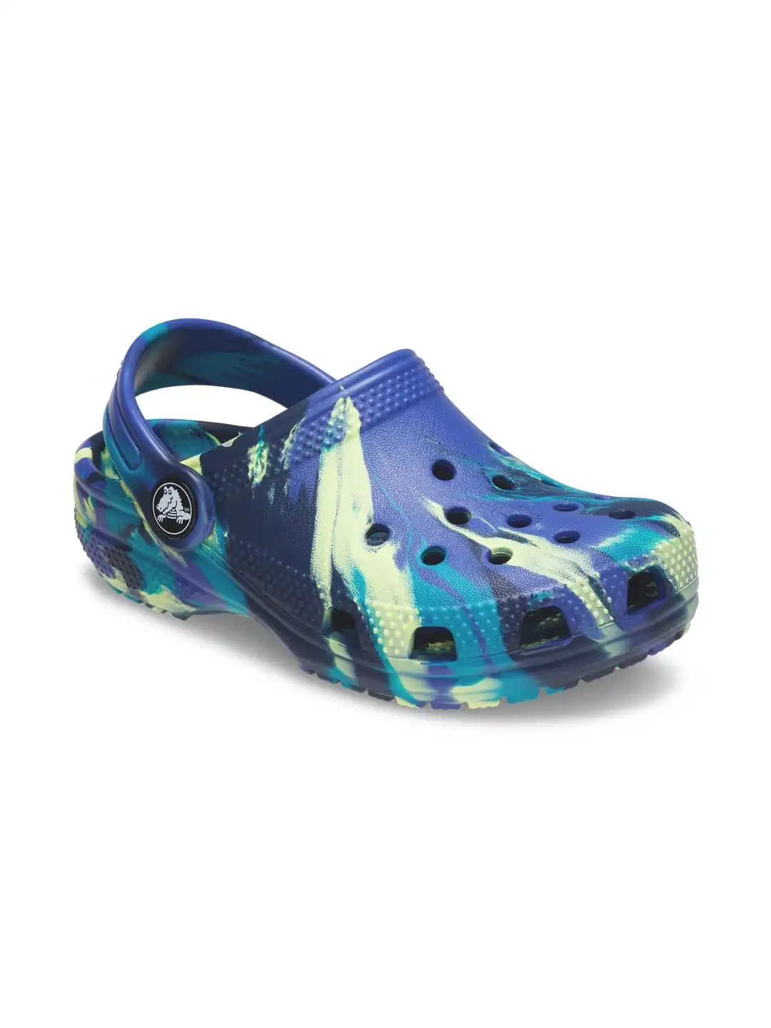 Tie Dye Classic Marbled Crocs CROCS Kids Sz 13 Classic Marbled Clogs Blue White Tie Dye Slip On Shoes 