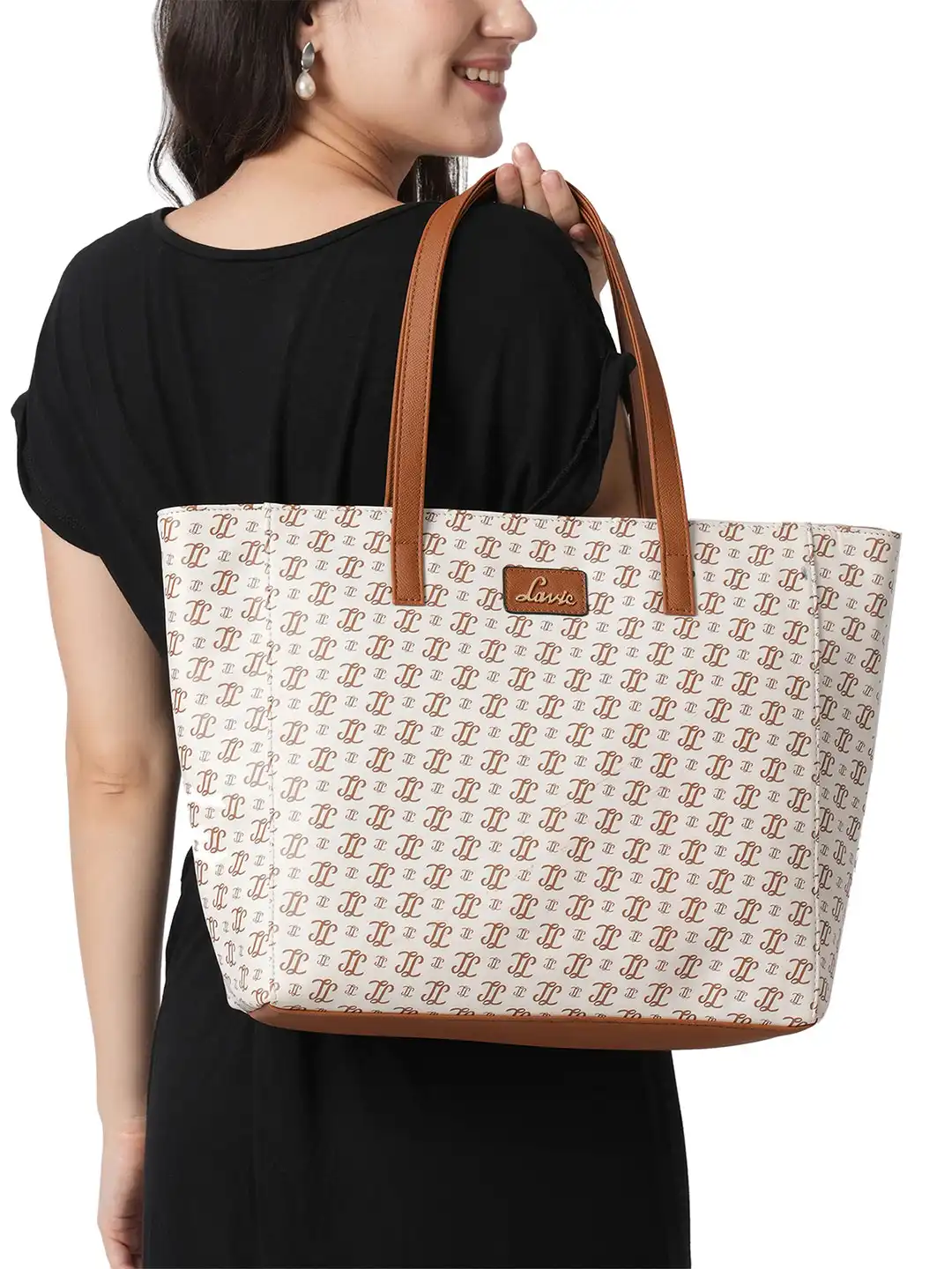 Buy Lavie Miranda Oversized Brand Logo Printed Structured Handheld