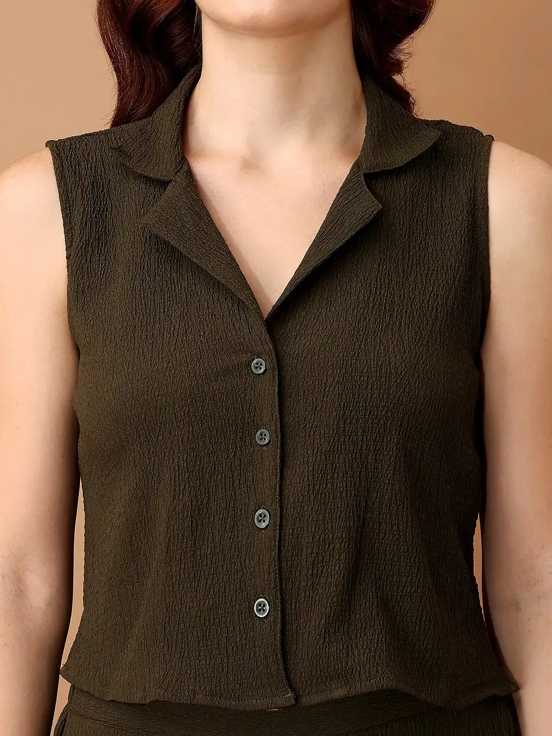 Buy Murcia Shirt Collar Sleeveless Shirt With Trouser - Co-Ords
