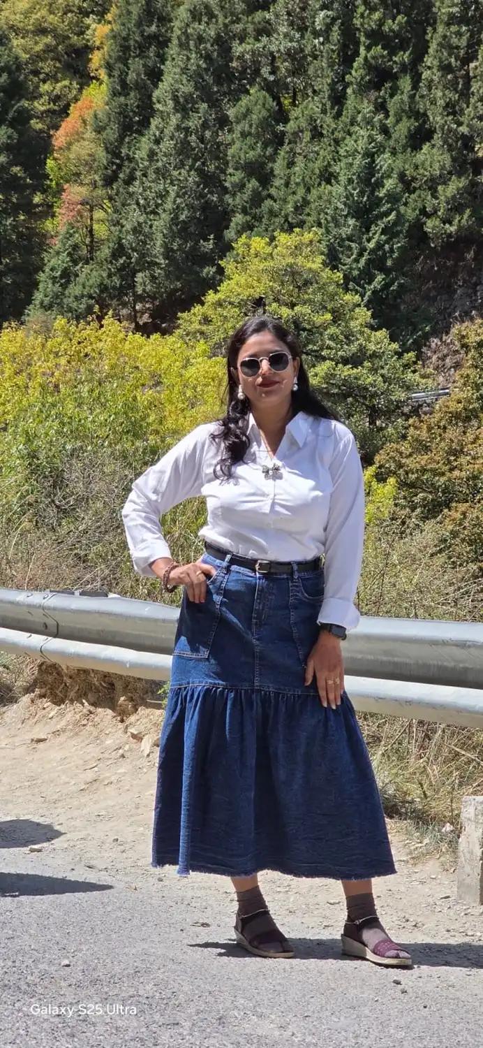 Buy SASSAFRAS Denim Flared Midi Skirt - Skirts for Women 29241472