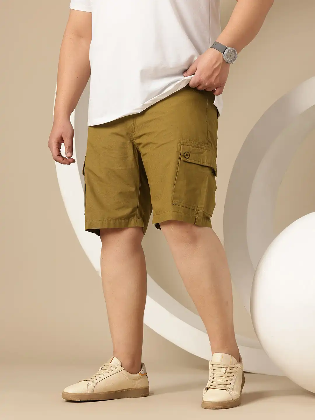 Buy Sztori Men Plus Size Pure Cotton Cargo Shorts - Shorts for Men